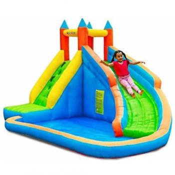 AIRMYFUN Castillo Acuático Hinchable 4m con Tobogán, Escalada y Piscina - Aqua Park