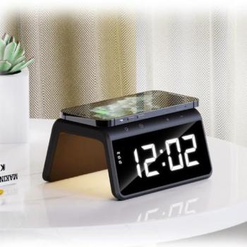 Reloj Alarma Cargador Inalámbrico Rápido 15W Havit W320 Negro 6 en 1