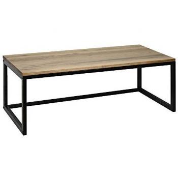 Mesa Centro Eco Three 70x45x40cm Negra en Madera Maciza de Pino Acabado Vintage Estilo Industrial
