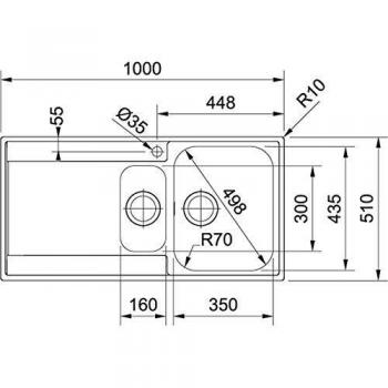 Franke Maris MRX 251 Lavabo sobre-encimera Rectangular Acero inoxidable