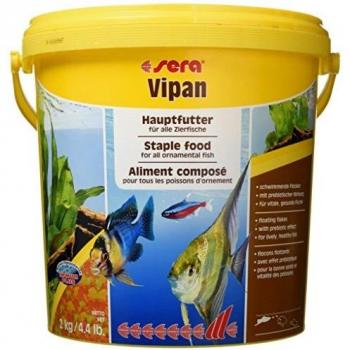 Sera Vipan - Comida en Copos Normales, pienso para Peces Mejorado con Menos Carga del Agua y Algas, el clásico alimento para Todos los Peces Ornamentales en el Acuario