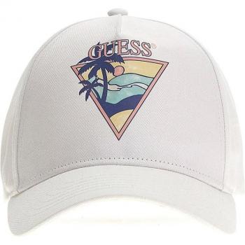 Gorra Guess Triangle Palm blanco con palmeras para hombre