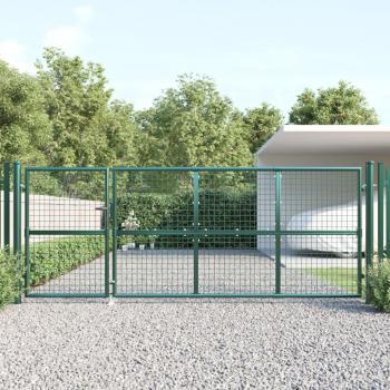 Puerta de malla de jardín de acero galvanizado verde 350x175 cm Vidaxl