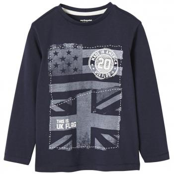VERTBAUDET Camiseta Estampada niño Azul Oscuro Liso con Motivos 2-3 Anos, 94CM