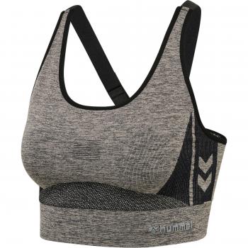 Hummel hmlClea Women's Seamless Sports Bra in Chateau Gray / Black Melange, Size XS