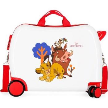 Disney Maleta de Cabina Infantil Simba & Friends Rígida Blanca 38x50cm con Capacidad de 34L Correpasillos ABS