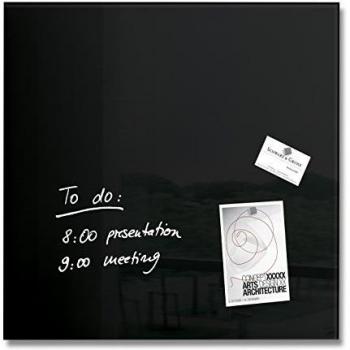 SIGEL GL110 Pizarra magnética de cristal, 48 x 48 cm, negro - Artverum