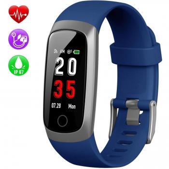 Pulsera de Actividad Inteligente, Kilponen Reloj Inteligente Hombre Mujer con Pulsómetro y Presión Arterial Reloj Deportivo Podómetro GPS Calorías Impermeable IP67 Cronómetro Smartwatch para Teléfono.