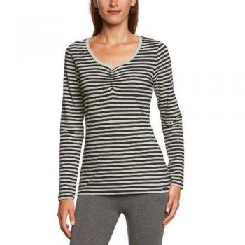 Skiny - Camiseta de pijama de manga larga para mujer, talla 38, color negro