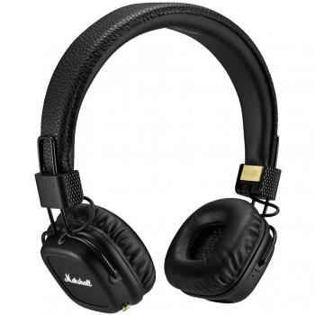 Marshall Major II - Auriculares Supraaurales Bluetooth con Micrófono y Mando a Distancia Integrado, Diafragma de 40 mm, Plegables, Color Negro