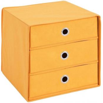 FMD Mega 31 - Caja plegable con 3 cajones, color naranja