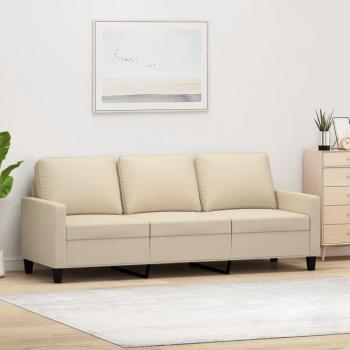 Sofá de 3 plazas de tela crema 180 cm vidaXL