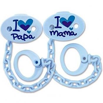 Cadena portachupete Papa/Mama azul