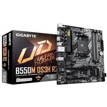 Placa base Gigabyte B550M DS3H R2 AM4 Micro ATX, DDR4 hasta 4733 MHz (O.C.), VRM de 5+3 fases, Dual M.2 PCIe 4.0/