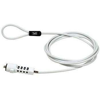 T'nB MCAV3W - Candado de Seguridad para Ordenador portátil, Blanco