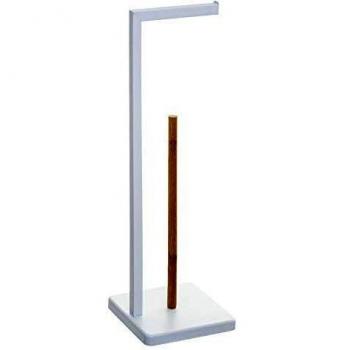 FIVE Portarrollos-reserva Natureo blanco, Metal/bambú, 64,5x20x20 cm