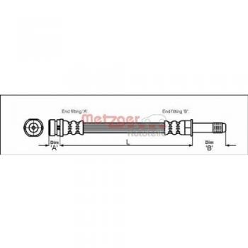 Metzger 4112505 Tubo flexible de frenos
