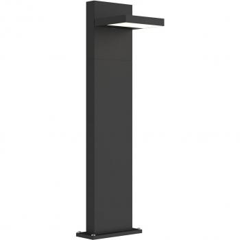 Bolardo LED Silvan 65 cm de Lucande, Lámpara para exterior moderna en gris, fabricada en aluminio, con 1 llama para iluminación de senderos y baliza
