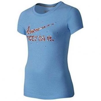 Nike JDI Swoosh Explode Tee Yth - Camiseta para niña, color azul / naranja / rojo, talla XL