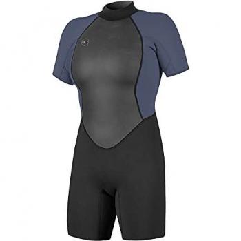O'Neill Reactor II Traje de Neopreno de 2 mm con Cremallera Trasera, Manga Corta, Unisex, Negro/Niebla