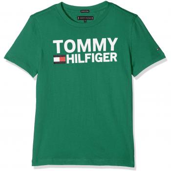 Tommy Hilfiger Essential Graphic tee S/s, Camiseta para Niños, Verde