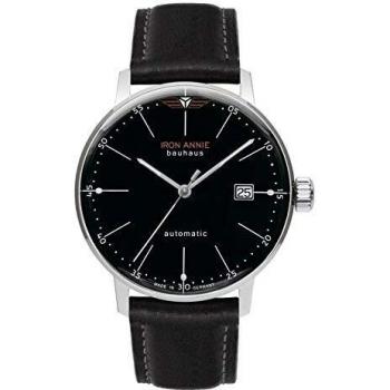 Iron Annie Men's watch with leather strap, Bauhaus 1 series, automatic date 5050-2.