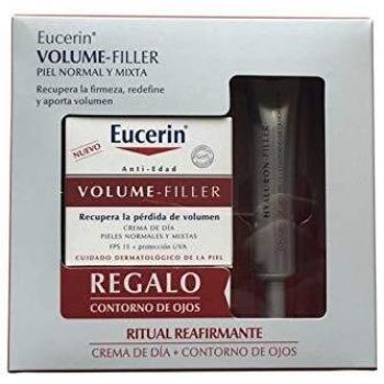 Eucerin Volume-Filler Crema De Dia Piel Normal Mixta 50 Ml+ Hyaluron-Filler Contorno de Ojos Fps15 15 Ml REGALO