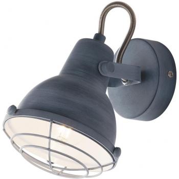 Aplique de pared Cuba 1 bombilla Metal Gris Domo 13x18,5x15cm - Fan Europe