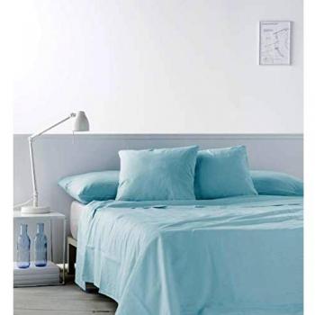 NATURALS Encimera de Lino Azul Mar Cama 180 cm