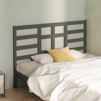 Cabecero de cama gris 126x4x104 cm madera maciza de pino