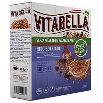 Cereales de desayuno de chocolate sin gluten con arroz BIO 300 g Vitabella