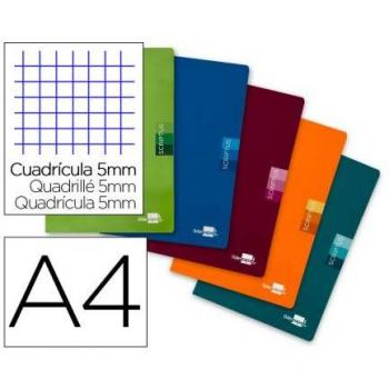 Libreta Liderpapel Scriptus A4 48 Hojas 90g/m² Cuadrícula 5mm con Margen Colores Surtidos