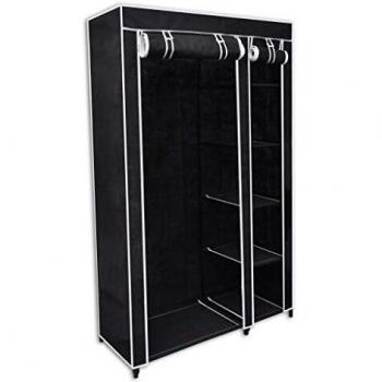 Folding Wardrobe Black 110x45x175 cm