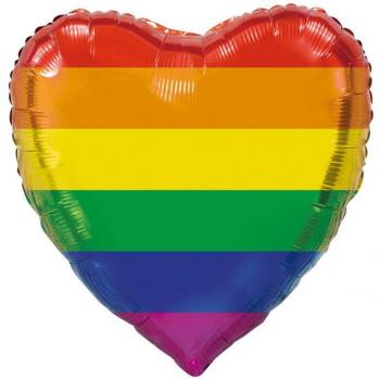 Globo de Foil XL Corazón Arcoíris de 92 cm