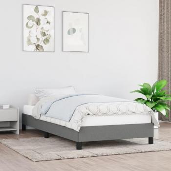 Cama solar sin colchón gris oscuro 100x200 cm Tela, Estructura de cama sin colchón tela gris oscuro 90x200 cm vidaXL