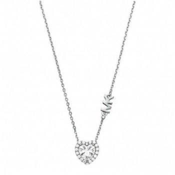 Collar Kors Brilliance de plata con circonita Corazón - Michael Kors, modelo MKC1520AN040, collar premium de plata esterlina en tono oro rosa para mujer