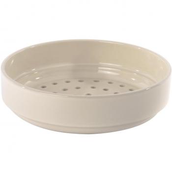 BergHOFF Ron Stock Pot Stoneware Steam Tower Insert, Ceramic, White, 25.9 x 25.9 x 7 cm