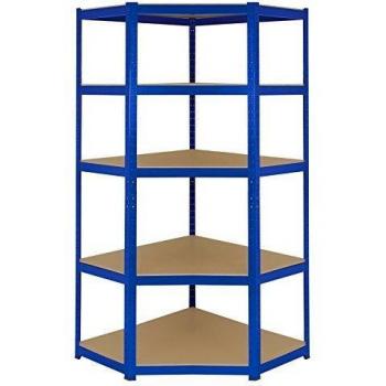 Estantería Esquinera de Acero Inoxidable Sin Tornillos Azul 90cm Ancho