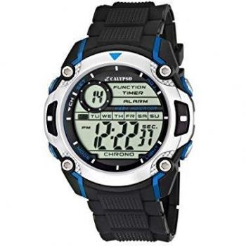 Calypso Men's Digital Watch with LCD Dial Digital Display and Black Plastic Strap K5577/2
