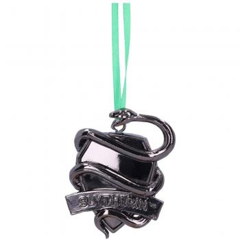 Harry Potter Slytherin Crest Silver Christmas Tree Decoration 6 cm by NEMESIS NOW