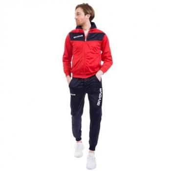 Givova Tuta Visa Chándal rojo/azul marino, chándal para hombre, multicolor (Rosso/BLU), talla 3XS