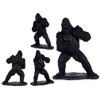 Figura Decorativa Gorila Negro de Resina (25,5 x 56,5 x 43,5 cm)