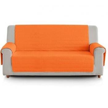 Eiffel Textile FSA0012 Cubre Sofa Acolchado Reversible, 2 Plazas, Poliéster, Naranja/Amarillo