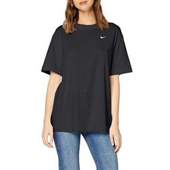 Nike W NSW Essntl Top SS Lbr Os Camiseta de Manga Corta, Mujer, Black/White, L
