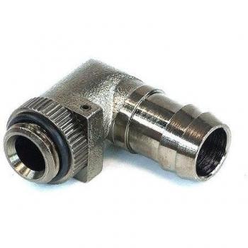 1/4 Thread Rotary Right Angle Barb Fitting for 1/2 ID Tubing : Black