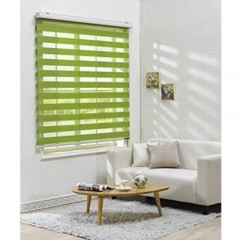 Estor horizontal de ventana – estor doble enrollable, máximo de 240 cm de ancho por 240 cm de largo, poliéster y mezcla de poliéster, 16.green, W100 x H240