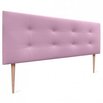 Cabecero Acolchado Capitone de Polipiel Rosa 135x115cm con 8cm de Grosor y Patas para Camas 120/135/140