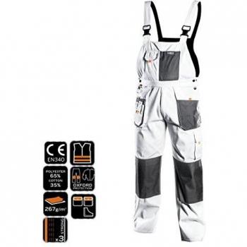 Pantalón de Trabajo con Tirantes Neo, Blanco, HD, Talla LD/54