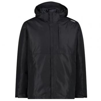 Chaqueta de Hombre CMP 33Z1577D Negra con Capucha Desmontable y Ajuste Regular Talla 50