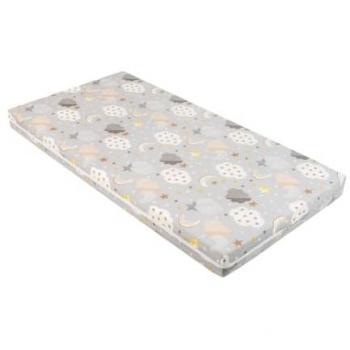 Colchón cuna Kikkaboo Fantasia Plus 60x120x8cm, funda de algodón con cremallera, color gris claro
